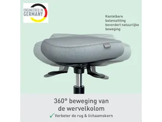 Zitkruk Leitz Ergo met wieltjes en wiebelkussen 600x470x600mm zwart - 17