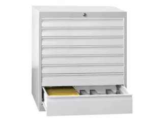 ladekast HxBxD 600x715x600mm 5laden slot RAL7035 front RAL5012 - 1