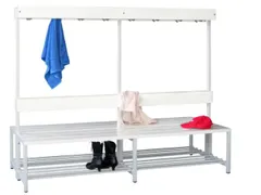 dubbele zitbank,HxLxD 1600x2000x770mm,onderstel RAL6011