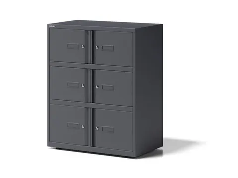 lockerkast,HxBxD 1000x800x470mm,1x6vakken,cil.-slot,sokkel