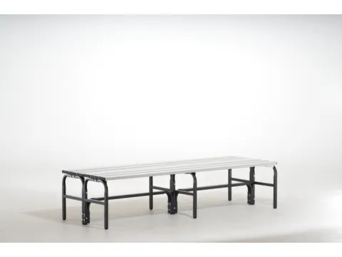 dubbele zitbank,HxL 450x2000mm,alu. lijsten,frame poedercoat.,RAL7016