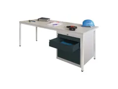 Bureau De Prestige Hxlxp 720X1700X80Mm 3Tiroirs À Droite Ral7035 Faç