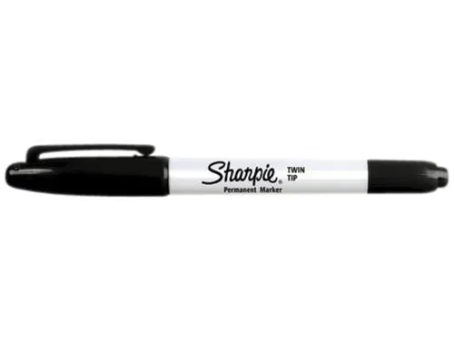 Viltstift Sharpie Twin Tip rond 0.5mm en 0.9mm blister 1 stuk Zwart