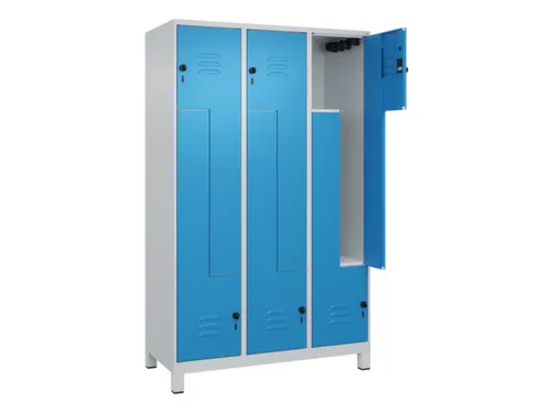 Z-garderobekast,HxBxD 1950x1200x500mm,vak B 200/400mm,draaigrendel