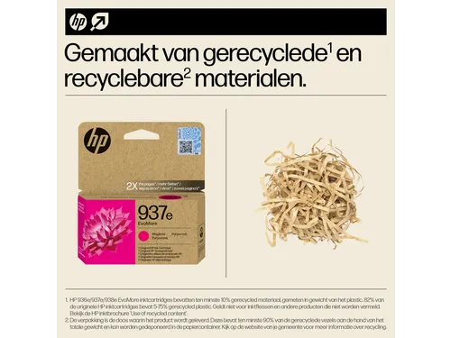 Inktcartridge HP 4S6W7NE 937E Evomore rood