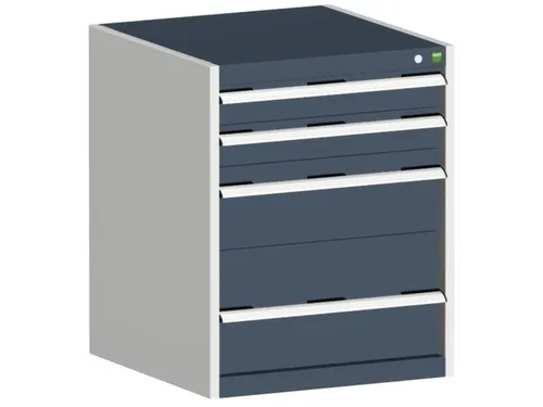 ladekast HxBxD 800x650x525mm 4laden romp RAL7035 front RAL7016