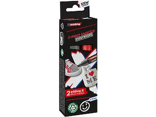 Edding 6900 X multi marker set grijs/rood 2 stuks - 1