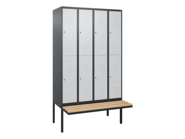 Dubbeldekse dekenkist,HxBxD 2120x1200x815mm,4x2vak.,vak B 300mm