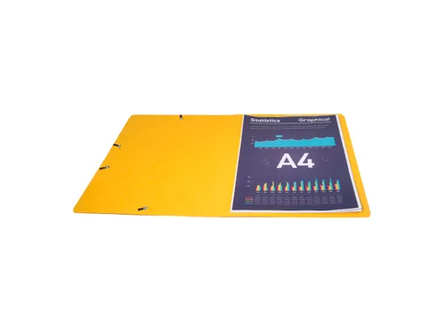 Elastomap zonder klep gegaufreerd glanskarton Scotten 600g/m2 A4 Geel