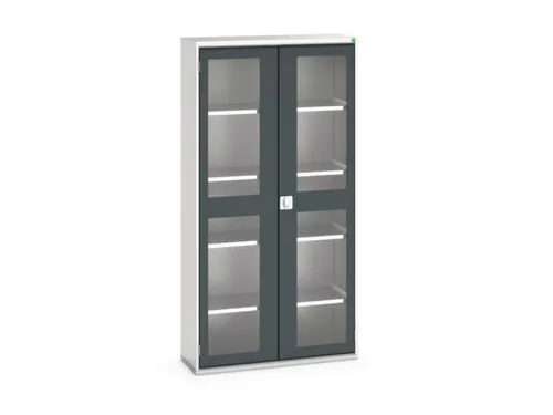 vitrinekast 2000x1050x350mm 4xStalen bodem romp RAL7035 front RAL7016