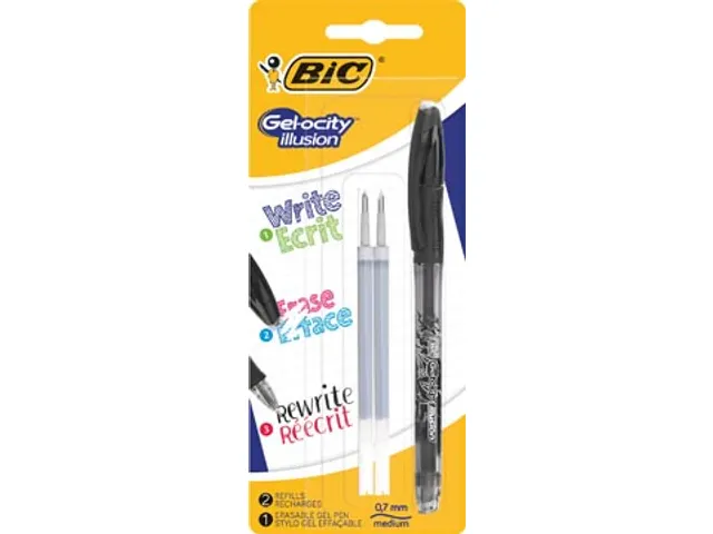 roller Gel-ocity Illusion, noir, blister de 1 pièces et 2 recharges
