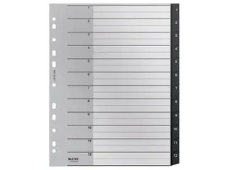 Tabblad Leitz Recycle A4 11-gaats 1-12 extra breed PP - 1