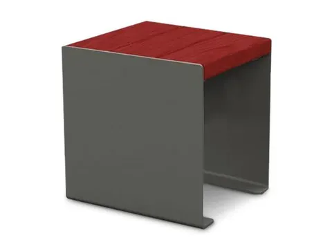 stoel B 450mm 3latten hout-zitting Mahonie zitting H 450mm grijs