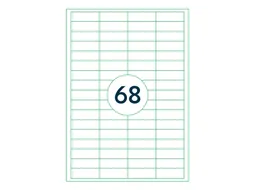 Etiketten Zelfklevend Wit 68 op A4 48.5x16.9mm 1000 Vel