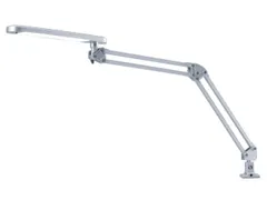LED-bureaulamp kop zwenkbaar/arm kantelbaar arm 560mm klemvoet Zilver
