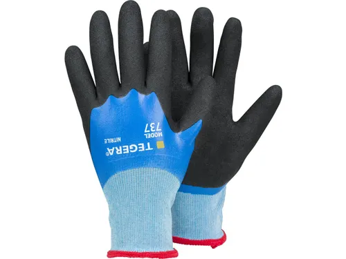 Tegera 737 precisie nitril handschoenen, blauw, maat 10, per 12 paar