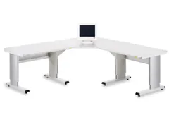 ESD-koppelelement voor montagetafel 90° BxD 800x800mm blad grijs hoek