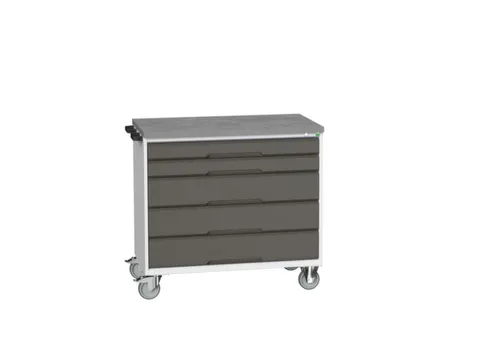 gereedschapswagen 980x1050x600mm linoleum 5 laden RAL7035+RAL7016