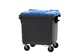 Container 1100 liter vlak deksel Grijs Blauw