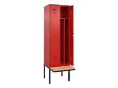 locker met bank,voor scheiding van kleding,HxBxD 2120x600x815mm,2vak