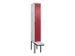 locker met bank,voor scheiding van kleding,HxBxD 2120x300x815mm,1vak