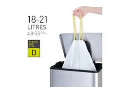 Afvalzak EKO MDPE type D met trekband 55x55cm 18-21 Liter wit