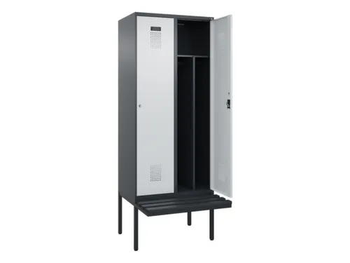 locker met bank,voor scheiding van kleding,HxBxD 2120x800x815mm,2vak
