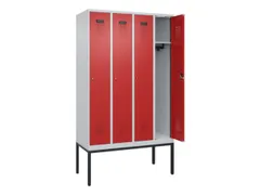 locker,HxBxD 2120x1200x500mm,4vak,vak B 300mm,cil.-slot,voetonderstel