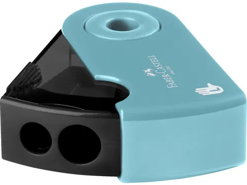 Puntenslijper Faber-Castell SLEEVE dubbel turquoise linkshandig