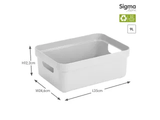 Sigma Home opbergbox 9L wit - 35x24,6x12,2cm - 2