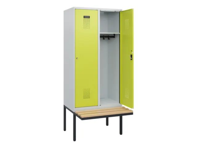 locker met bank,HxBxD 1950x800x815mm,2vak,vak B 400mm,cilinderslot