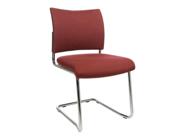 Chaise visiteur Tissu bordeaux Assise 480x450mm Cadre traineau