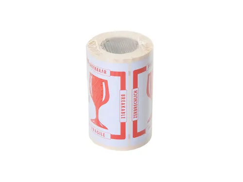Waarschuwingsetiket IEZZY breekbaar 80mmx100m rood 250 stuks