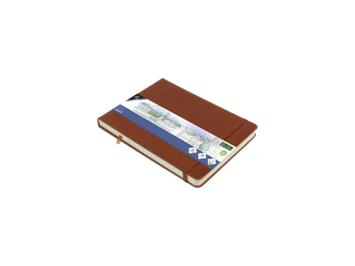 Schetsboek Kangaro A5 landscape cognac PU HC 80 vel 140gr roomwit met