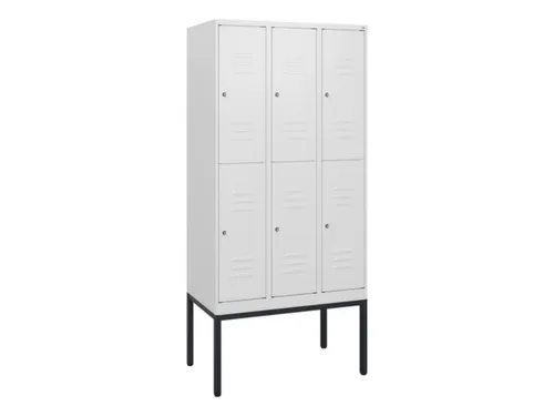 dubbeldekse locker,HxBxD 1950x900x500mm,3x2vak.,vak B 300mm,cil.-slot