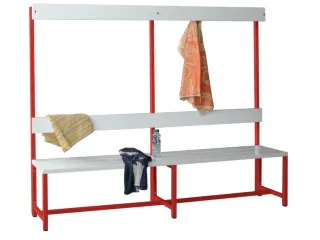 omkleedbank,HxLxD 1600x2000x400mm,onderstel RAL3000 - 2