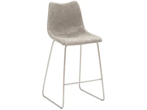 Barkruk mySOLO Sledeframe RVS met Zitting kunstleder Vintage Grijs