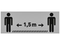 Vloersticker OPUS 2 40x15cm lichtgrijs/zwart