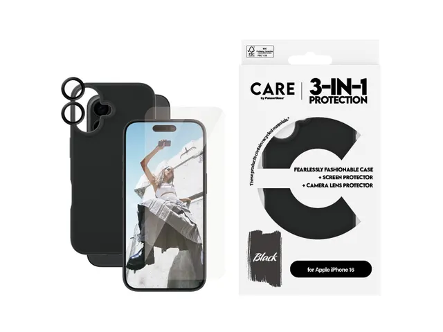 PanzerGlass CARE by 3-in-1 Bundle iPhone 16, Apple, Apple - iPho