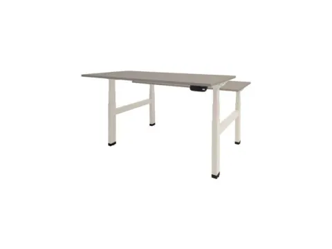 Dextro Plus Duo Zit-sta Bureau Elektrisch 160x80 Licht Grijs 25mm Wit