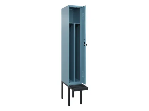 locker met bank,voor scheiding van kleding,HxBxD 2120x300x815mm,1vak