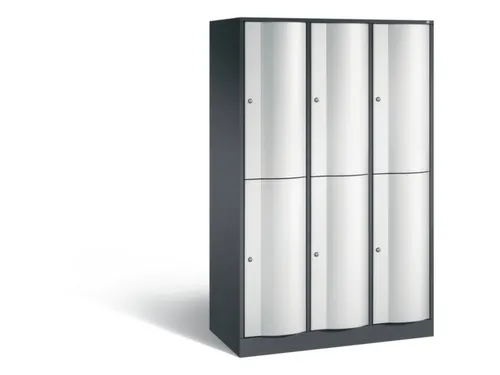 lockerkast cil.slot 1950x1150x540mm 3x2 vakken RAL7021 front RAL7035