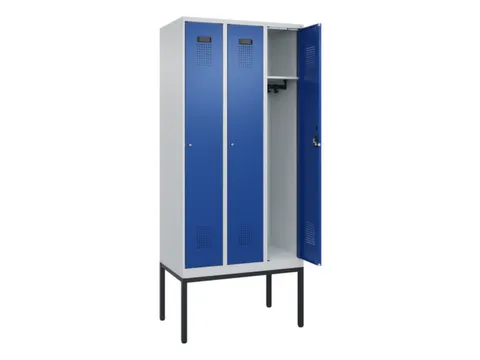locker,HxBxD 2120x900x500mm,3vak,vak B 300mm,cil.-slot,voetonderstel