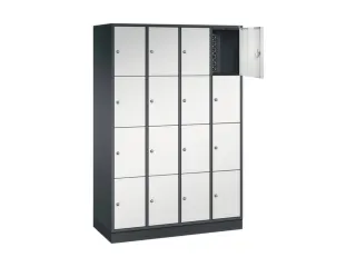 lockerkast,RAL 7021/RAL 7035,HxBxD 1950x1220x500mm,4x4vakken,cil.-slot - 1