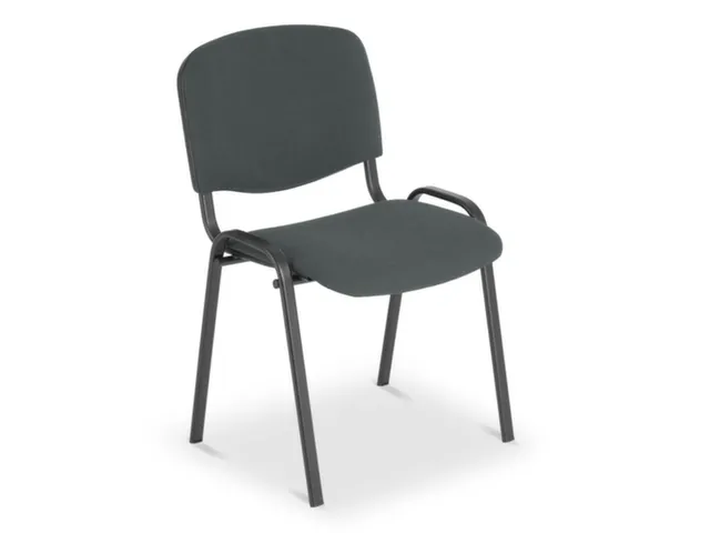 Bezoekersstoel,4Voeten Ovale Buis Zwart,Zitting Stof Antraciet