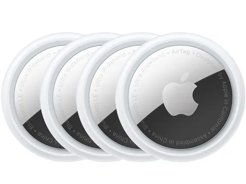 Apple AirTag Tracker Wit Zilver Bluetooth 4 stuks