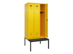 locker met bank,HxBxD 2120x900x815mm,3vak,vak B 300mm,cilinderslot