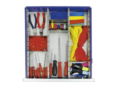 lade-indelingsset,9vakken,v. front H 100mm,staal verzinkt