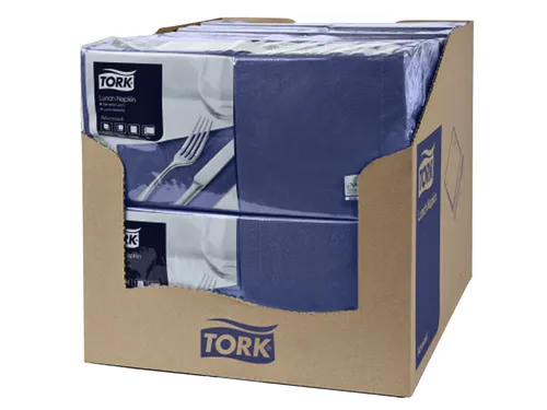 Servetten Tork 477215 2-laags 33x33cm blauw 1/4 vouw 200st.