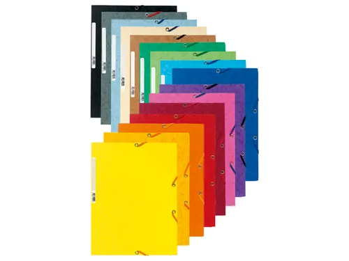 Elastomap A4 glanskarton 3 kleppen Assorti felle kleuren